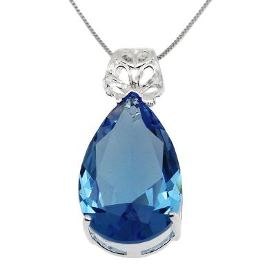 China Blue Topaz 925 Sterling Silver Waterdrop Shape Pendant Fashionable Wholesale Jewelry from Hermosa for sale