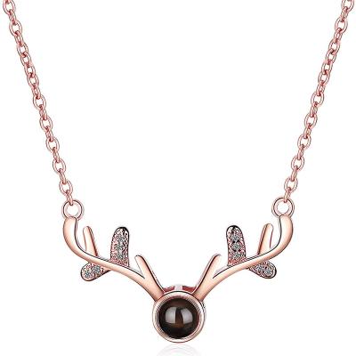 China New Arrival Environmental Friendly Silver Plated Antlers Fashion Creative Necklace For Women Necklace for sale