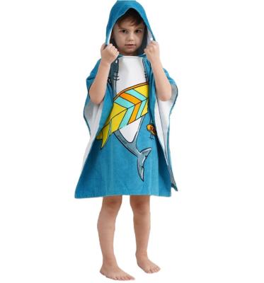 China Sustainable Wholesale High Quality Blue Comfortable Bath Beach Towel For Kids Children for sale