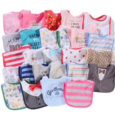 China Wholesale Cotton Washable High Quality Muslin Bibs Durable Solid Baby Drool Bibs for sale