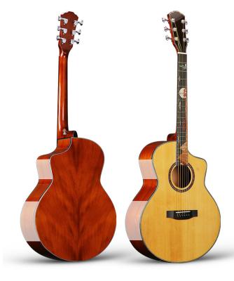 China Folk Pop Guitar instruments China Factory Classic Acoustic Guitar 41 inches Wholesale Musical All Solid Wood Acoustic Guitar Spruce top(JF-k8) for sale