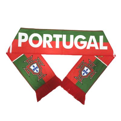 China Long Hot Sale Customized Double Side 100% Fan Sport Scarves Velvet Football Club Football Fan Scarf for sale