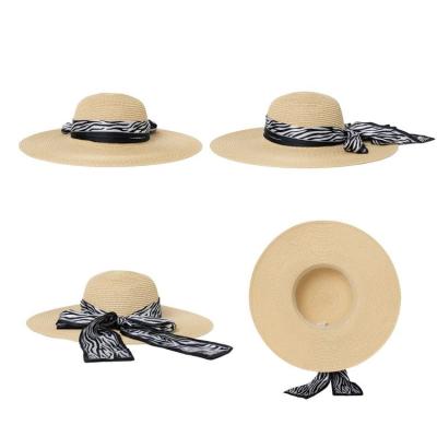 China Fashion Eco-Friendly Material Women Straw Hat Sunscreen Summer Outdoor Wide Beach Straw Hat for sale