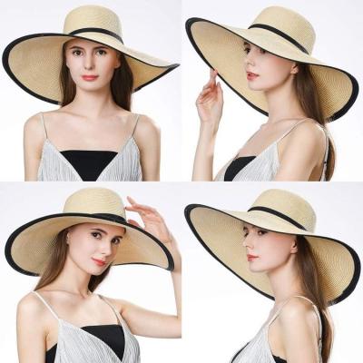 China Fashion Eco-Friendly Material Women Straw Hat Sunscreen Summer Outdoor Wide Beach Straw Hat for sale