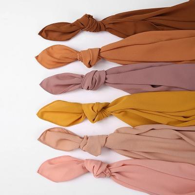 China Wholesale Custom Soft Muslim Simple Color Long Hijab Fashion Scarf Women Malaysia Tudung Hijab For Ladies for sale