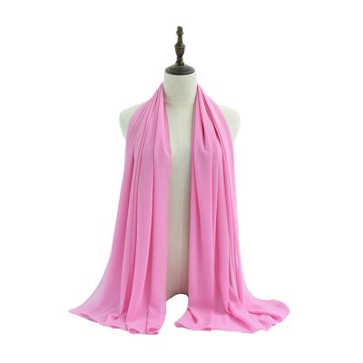 China Wholesale Simple Long Chiffon Scarf Hijab With Colorful Muslim Chiffon Shawls Women New Available Colors Free for sale