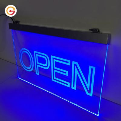 China Buildings JAGUARSIGN Manufacturer Custom Shop Advertising Acrylic Edge Lit Led Open Sign Board for sale