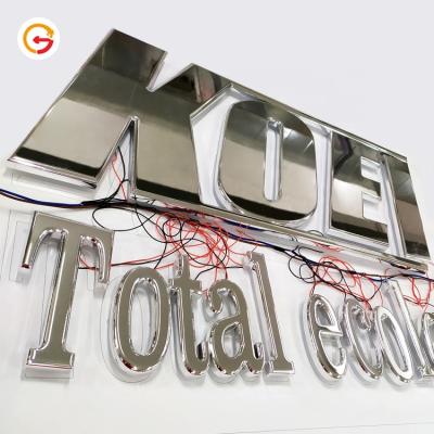 China Long Durable Custom Outdoor Waterproof 3D Backlit Business Signs Chrome Letter Signs Company Low Power Installation JAGUARSIGN Manufacturer Logo for sale