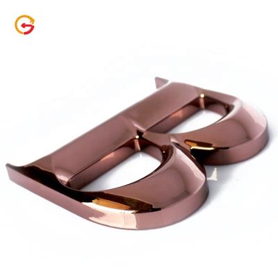 China Long Durable Easy Installation JAGUARSIGN Manufacturer Custom Rose Gold Metal Coating 3D Acrylic Sign Chrome Letters Decorative Wall Sign For Company for sale