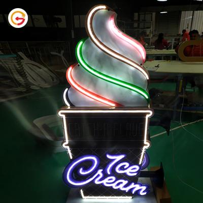 China Custom Ice Cream Maker Long Consumption Low Installation JAGUARSIGN Burger Store Outdoor Light Box Durable Easy Double Side LED Light Box for sale