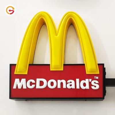 China Custom outdoor JAGUARSIGN McDonald's 3D light box plastic vacuum formed sign long led advertising maker duarble for sale