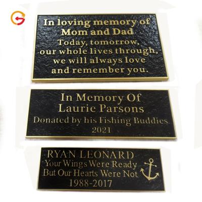 China Europe Manufacturer JAGUARSIGN Small Custom Decorative Outdoor Wall Memorial Plaque Metal Plaque Sign for sale