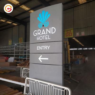 China Long Installaion JAGUARSIGN Manufacturer Custom Company Aluminum Pylon Signage Durable Easy Way Finding Parking Pylon Hotel Led Pylon Sign for sale