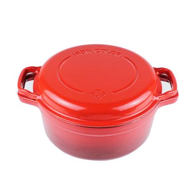 China Amazon Sustainable Hot Sale 3.3QT / 4.2QT Enameled Double Dutch Cast Iron Oven for sale