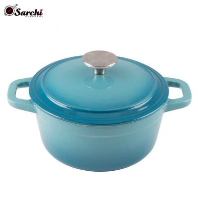 China Durable 3 Quart Cast Iron Enamel Covered Dutch Pan Lid Oven Cooking Dish for sale