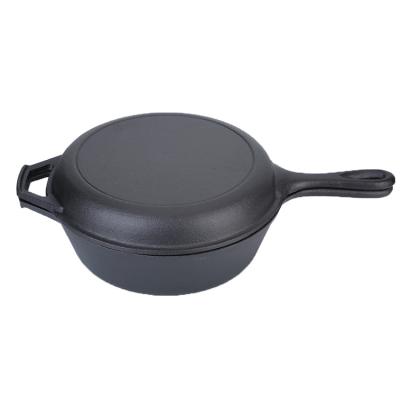 China Sustainably Used Double Cast Iron Safety Combo Sauce Pan for sale