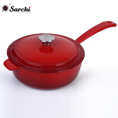 China Sustainable Cast Iron Sauce Pot With Enamel Coating for sale