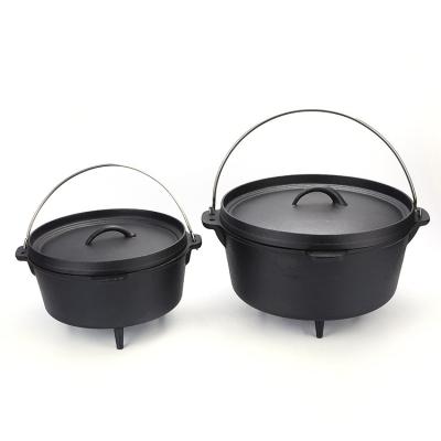 China Sustainable Hot Sale Dutch Three Legs Oven Cookware Black Cast Iron Camp Dutch Oven for sale