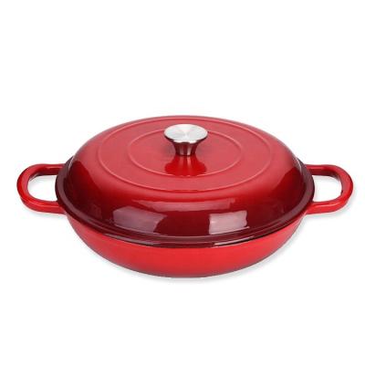 China Sustainable Stock Soup Cook Lover Gradient Enamel Cast Iron Coating Casserole With Shallow Shape for sale