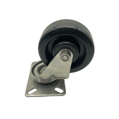 China swivel & Rigid Caster Wheel 4 Inch Black Stand Car Quality Swivel Caster Furniture Caster Unique High Temperature Resistant Wheel Guaranteed for sale