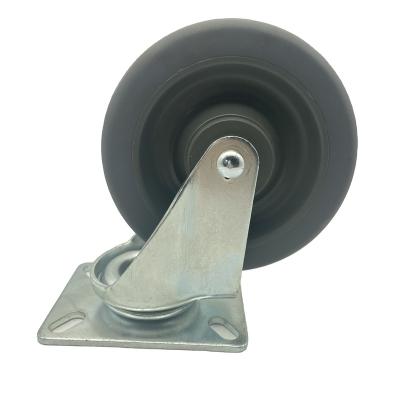 China Other 5 Inch TPR Flat Top Removable Wheel Guaranteed Quality Single Swivel Heavy Duty Furniture Caster Wheel for sale