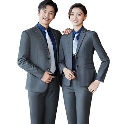 China Autumn and winter high end office wear QUICK DRY professional men and women with the same style terno men suits 2 pieces for sale