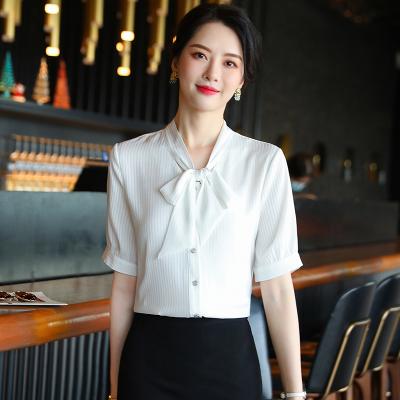 China 2022 summer new anti-pilling short-sleeved large size Korean blouse slim fit shirt for sale