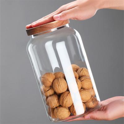 China Wholesale Kitchen Storage Glass Borosilicate Freshness Preservation Grade Glass Jar With Lid for sale