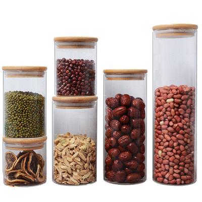 China High Freshness Preservation Supplier Borosilicate Storage Container Space Saving Glass Jar Set With Lid for sale