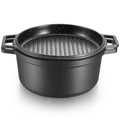 China Sustainable Hot Amazon Custom Die Cast Non Stick Rectangular Aluminum Cookware Roaster With Hole Induction for sale