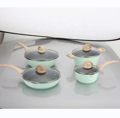 China Sustainable Cookware Marble Cookware Sets Nonstick Pots And Pans Cookware Set for sale