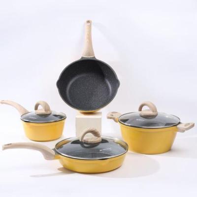 China 2022 viable new outside ceramic coating kitchen pots cookware sets cookware induction cookware cast iron cookware for sale