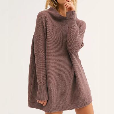 China Anti-wrinkle 2022 Fall Sexy Sweater Dresses Cotton Women Long Sleeve Sweater Dress One Piece Cute Knitted Sweater Dress Women Clothing for sale