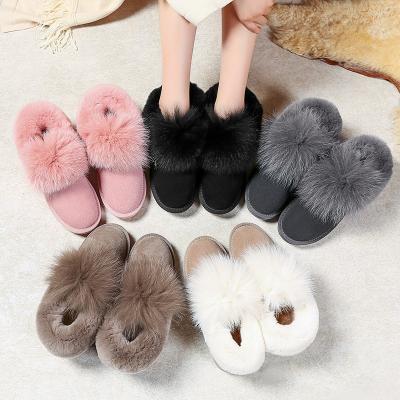 China Wholesale Custom Made Flat Luxury Fashion Suede Ankle Winter Hairy Snow Boots For Women for sale