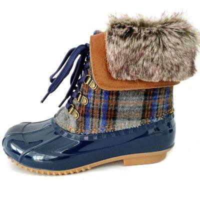 China Waterproof Indoor Outdoor OEM Customized Your Own Logo Lamb Duck Boots For Kids Feet Comfortable Toddler Duck Boots for sale