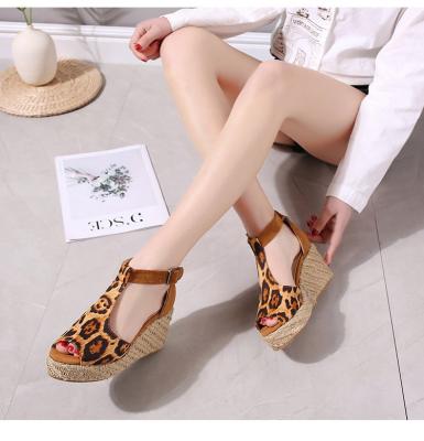 China Fashion Summer Luxury Wholesale Price CUSHIONING Tied Braided Open Toe Wedge Sandals For Women and Ladies for sale