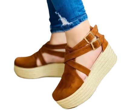 China 2021 new breathable and comfortable wholesale summer style platform wedge sandals fashion ladies sandals for sale