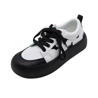 China Fashion Trend Cow Pattern Japanese Lolita Sneaker Women Cute Round Head Shoes College Style Casual Street Shoes Women Platform Shoes for sale