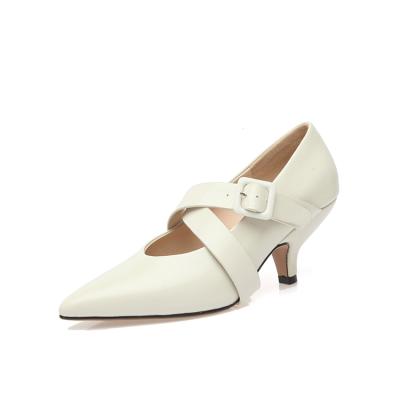 China Lightweight High Quality Wedding Shoes Formal High Heels Ballroom White Color Heeled Pumps for sale