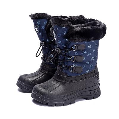 China Around 2021 New Fashion Winter Big Kids Boys Girls Waterproof Warm Snow Boot Kids Slip Boots Shoes Mid Non Thick for sale