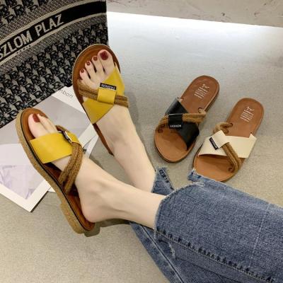 China Women Slippers Flip Flops Beach Shoes Female Indoor Outdoor Sandals Fashion Trend Summer Shoes Flat Slipper Sandals for sale