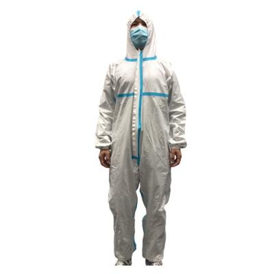 China Disposable Medical Coverall EN14126 Protective Clothing Coverall Non-Sterile Coverall Visitors 3 4AM LEVEL 3 Hooded for sale