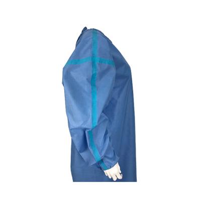 China All Seams Taped AAMI Level 3 Blue SMS Waterproof Surgical/Isolation Disposable Gowns Taped Seams Reorders in USA Market for sale