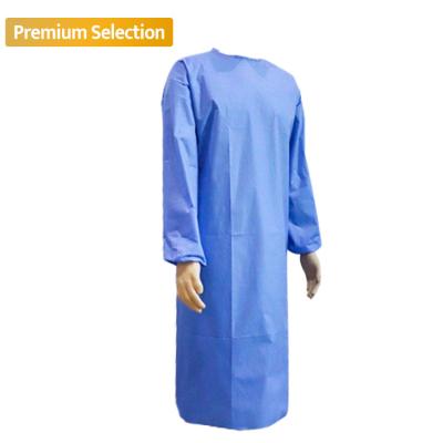 China Disposable Visitors EN13795 AAMI Level 3 Reinforced Sms Sterile / Non Sterile Medical Surgical Gown Made By Ultrasonic Machine for sale