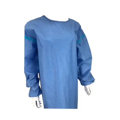 China Blue Disposable Medical Disposable Surgical Gowns AAMI Gowns SMS Surgical Gown Visitors Disposable 3 Level for sale