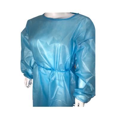 China Visitors AAMI level 3 isolation gown medical disposable isolation gown PP PE 45gsm sleeve seams armhole seams taped for sale