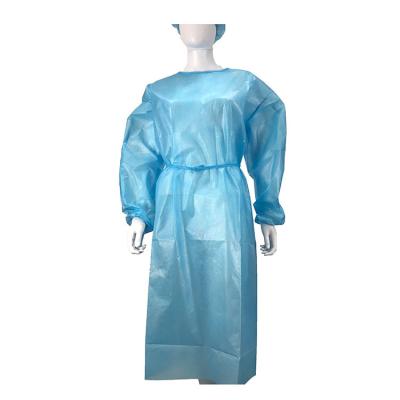 China Disposable Visitors PPE Isolation Gown Isolation Gowns Waterproof AAMI Level 1 White Isolation Gown Cuff for sale