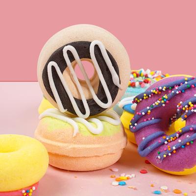 China Hot Sale Children's Body Skin Fragrance Low MOQ Bath Bombs Luxury Wholesale Bath Bomb Donut Organic Fizzies Donut for sale