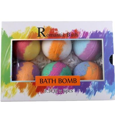 China Body Skin Fragrance OEM Private Label Custom Logo 6 Pieces Rich Bubble Relaxing Natural Organic Colorful Fizzy Bath Bombs for sale