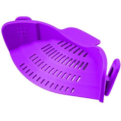 China Creative Removable Pan Bowl Funnel Oil Strainer Silicone Pot Wash Strainer To Drain Liquid for sale